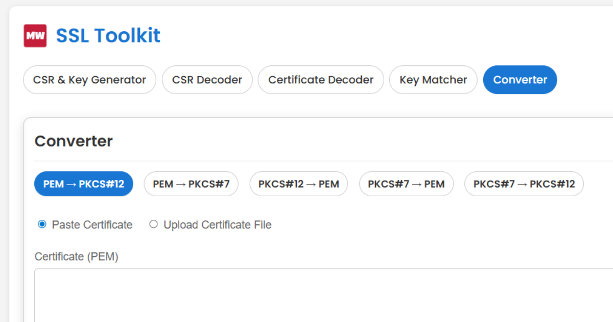 SSL Toolkit - Generator, Decoder, Matcher & Converter